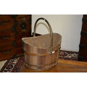 Teak coal bucket with the wood from HMS Iron Duke Jellicoes…