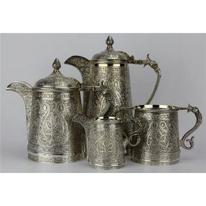 Silver plated Victorian four piece tea & coffee service…