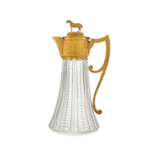 1881 Steeplechase Trophy: A 22ct gold mounted claret jug,…