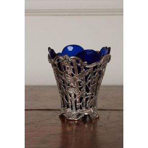 A tall open work silver vase/bowl, probably by Neresheimer,…