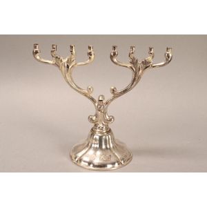 Judaica sterling silver Channukiah, marked sterling 925, in…
