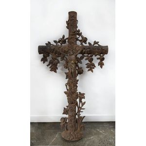A French crucifix, cast iron, 19th century, 122 cm high