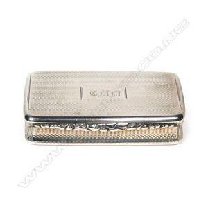 A William IV silver snuff box, machine decoration to exterior,…
