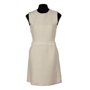Christian Dior, crepe dress, cream wool and silk blend with&hellip;