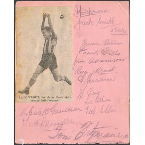 North Melbourne: autograph pages (2) signed by 1934 team, with…