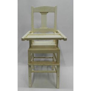 A timber white painted Doll's high chair, height 60 cm