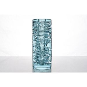 Frantisek Vizner (Czech) cylindrical vase, c. 1970 teal cased…