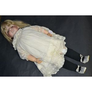French Bisque head doll, attributed to Jemeau, 30 inches marked…