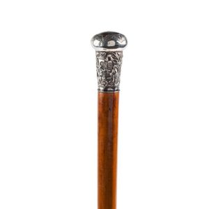 Vintage walking stick Caneilgrim pole LARP stick silver black Eagle Head Gift 
