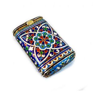 Late 19th century match case. In cloisonne enamelled silver…