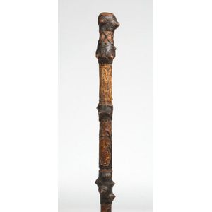 19th Century Irish Blackthorn Carved Walking Stick - Walking Sticks ...