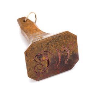 A jasper seal fob, mustard colour to base inscribed WC, height&hellip;