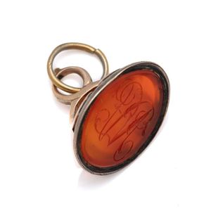 A Georgian 9ct gold seal fob, set with a 17 x 13 mm monogram&hellip;