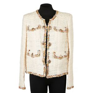 white chanel crop top jacket