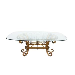 Italian gilt iron patio table, 20th century, the oval base cast…