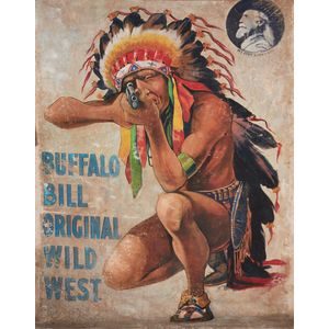 Buffalo bill original wild West poster, 20th century, acrylic…