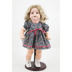 Heubach painted bisque Toddler doll, blue sleeping eyes open…