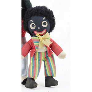 Merrythought Golly, all cloth with ribbon and foot labels 48 cm