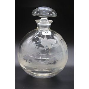 Late Victorian crystal decanter, ovoid form with mushroom…