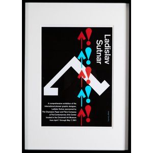 A framed poster print of the Ladislav Sutnar exhibition,…