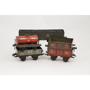 Bing gauge 1 tinplate rolling stock wagons, C R (Caledonian…