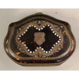 Antique tortoiseshell & pique coin purse with mother of pearl…