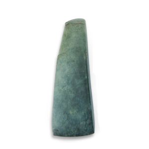 A Melanesian (Cook Islands) greenstone ceremonial axe blade of…