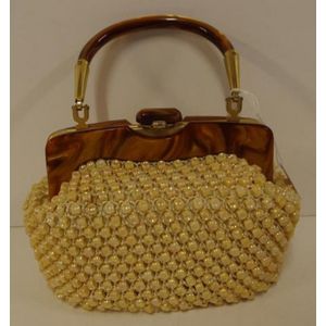 Beaded Handbag with Lucite Handle and Fittings - Handbags & Purses ...