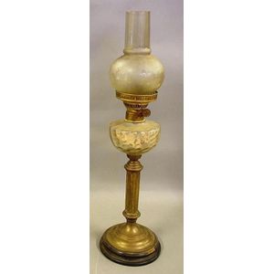 English Banquet Lamp with Double Burner - Antique - Lamps - Kerosene ...