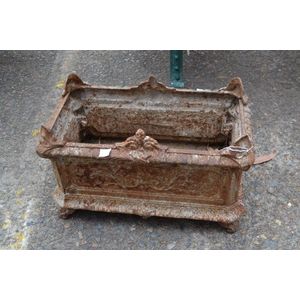 Antique French cast iron rectangular planter, approx 27 cm high,…