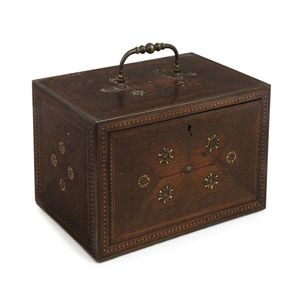 An Anglo-Indian spice box, padouk and sandalwood sumptuously…