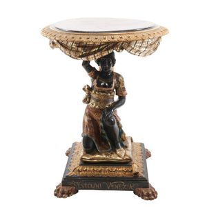 A fine Venetian polychrome painted wooden blackamoor figural…