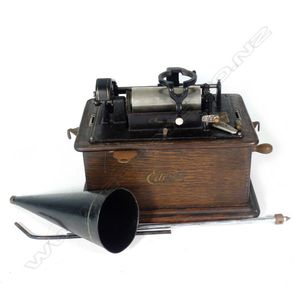An early 20th century Edison 'Standard Phonograph', the oak…