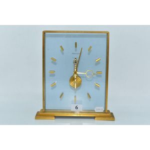 Jaeger LeCoultre Skeleton Brass Clock 15 Jewel Swiss Movement