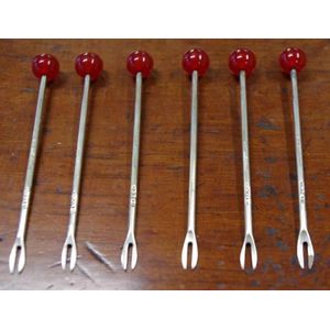 Set of six sterling silver cocktail sticks, hallmarked…