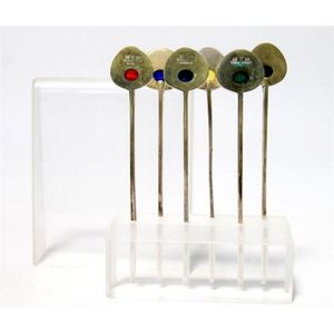 Set of 6 Norwegian sterling silver glass 'Skylight' cocktail /…