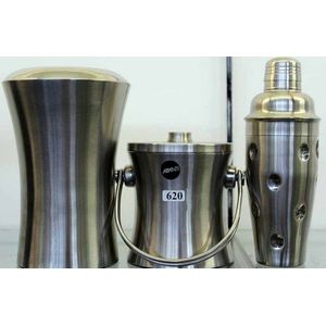 A three piece Avanti drinks set, stainless steel, comprising…