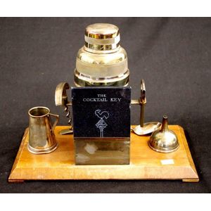Rare silver plate cocktail mixing set including cocktail mixer,…