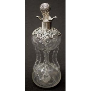 Victorian sterling silver & crystal decanter stopper and…