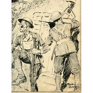 Frank Dunne: Comic artwork with World War I scene from the…