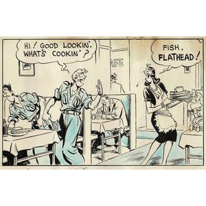 Alex Gurney: Comic artwork for 'Bluey and Curley' titled 'Saucy…