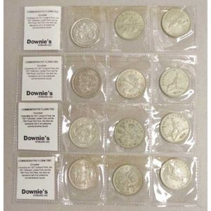 Four commemorative Australian florin trios comprising of 1927…
