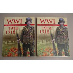 Two World War I Australian coin / stamp portfolios including…