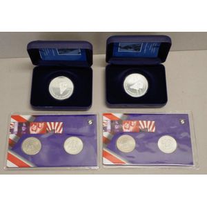 Six silver coins comprising of 2@ 2003 Nepalese RS2000 Conquest…