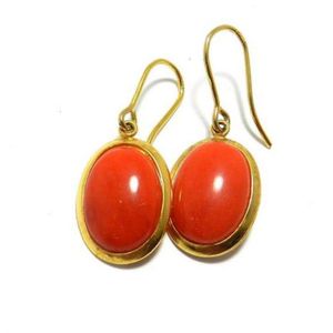 Gold-Plated Italian Coral Earrings - Earrings - Jewellery