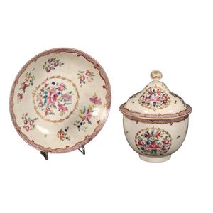 初期Worcester シュガーボウル(1775年頃) 18th century Worcester sugar bowls, sucriers - price guide and values