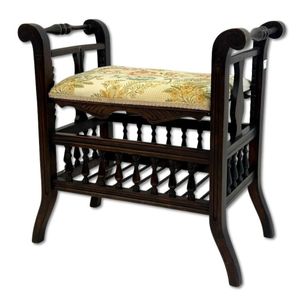Victorian mechanical piano stool. Mahogany finish with lower…