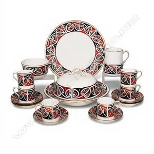 A Royal Doulton 'Maori Art' demi tasse sixteen-piece coffee set,&hellip;
