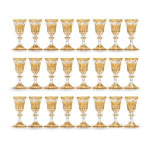A suite of French crystal liqueur glasses, finely&hellip;