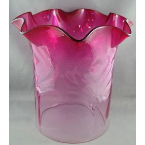 Antique ruby glass shade 14.4 cm diameter, 22.5 cm wide at…